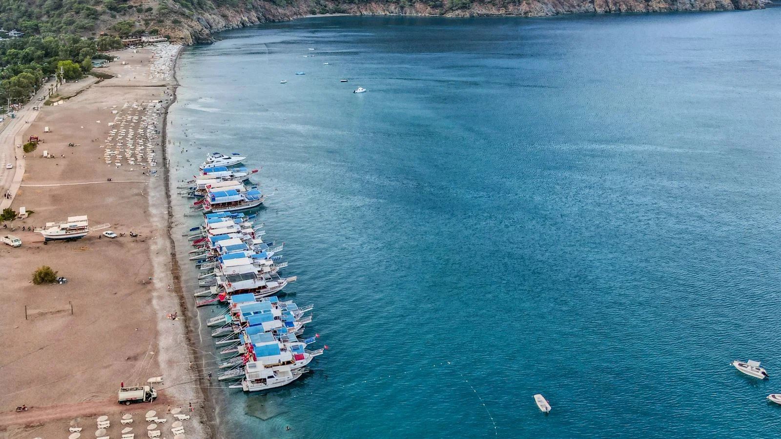 Aerial view of Adrasan Bay and the Mediterranean coastline