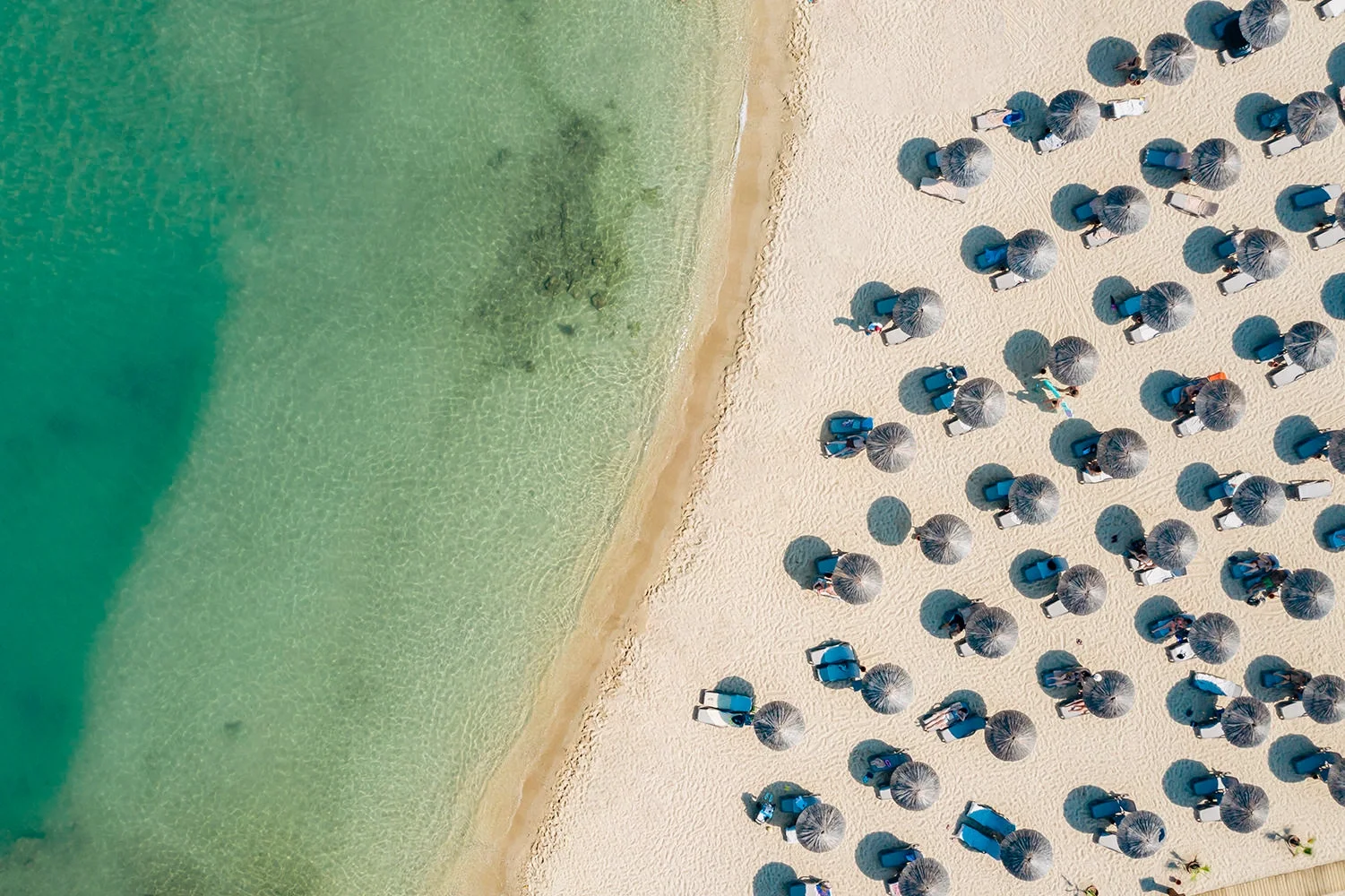Aerial view of Rubi Platinum's sandy Pearl Bay beach in Avsallar