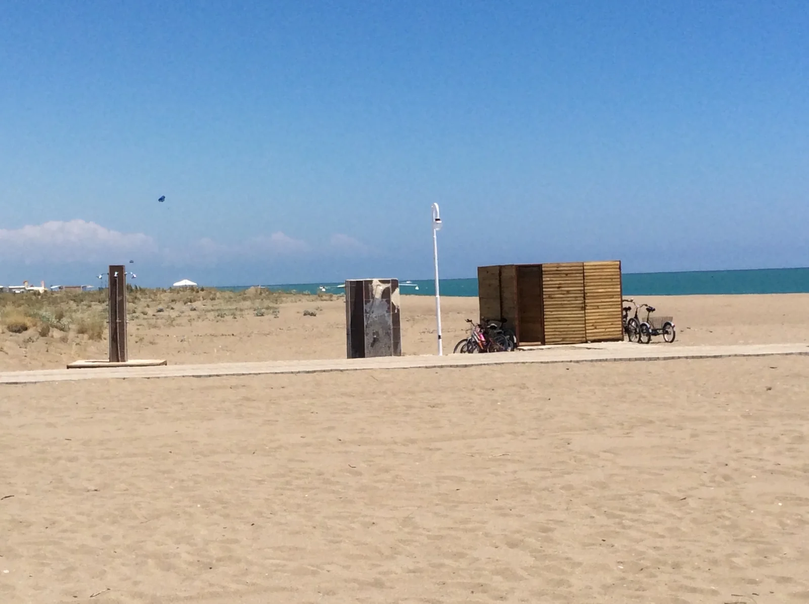 Wide sandy shore at Boğazkent Public Beach on the Mediterranean