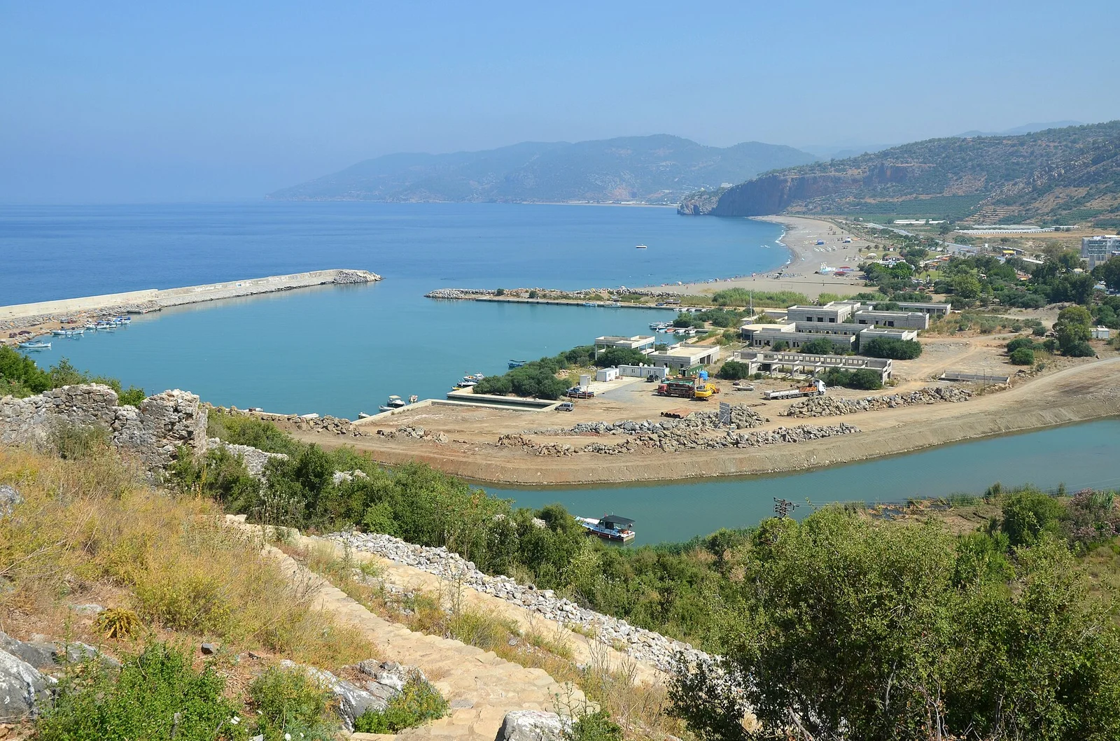 Gazipaşa harbour, Selinus Beach and coast viewed from ancient Selinus