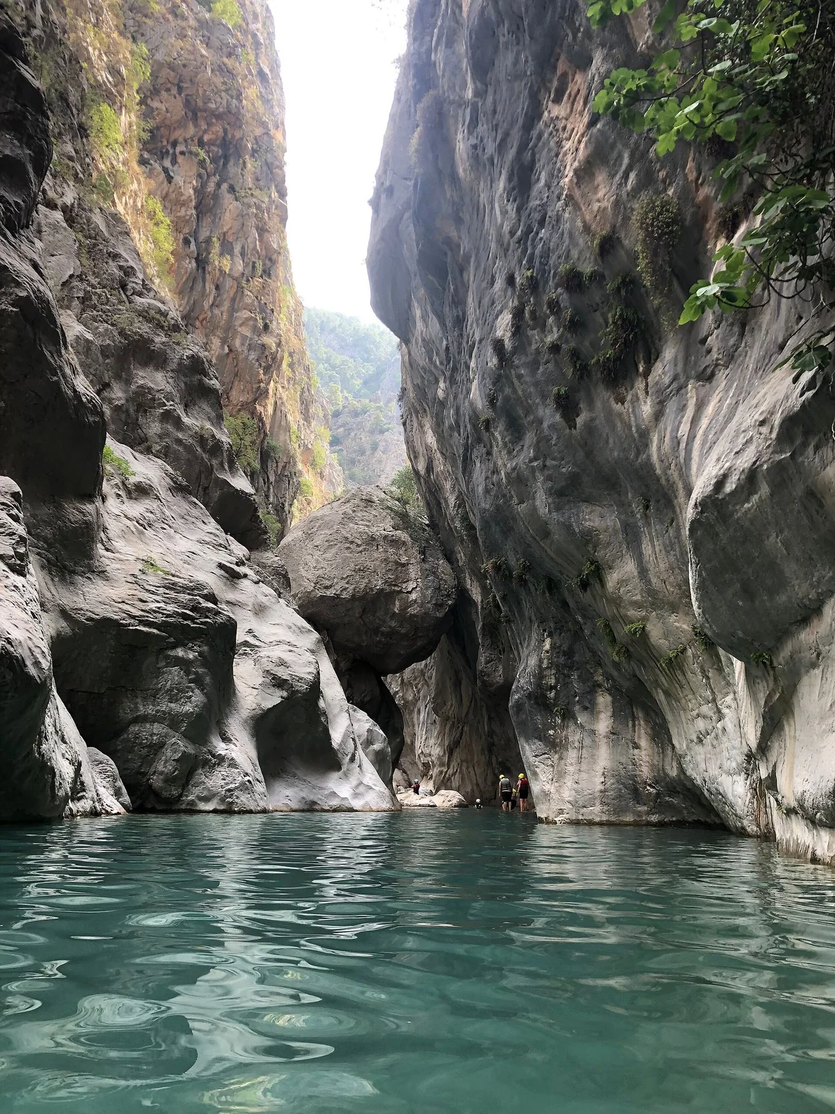 Natural pool between the narrow rock walls of Göynük Canyon
