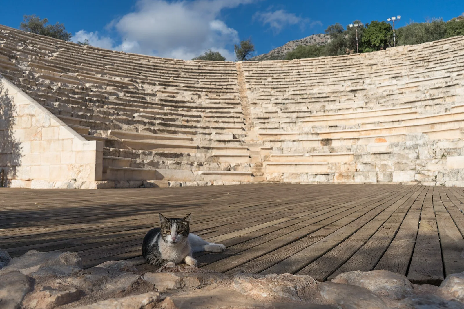 Limestone seating of the ancient Antiphellos theatre in Kaş