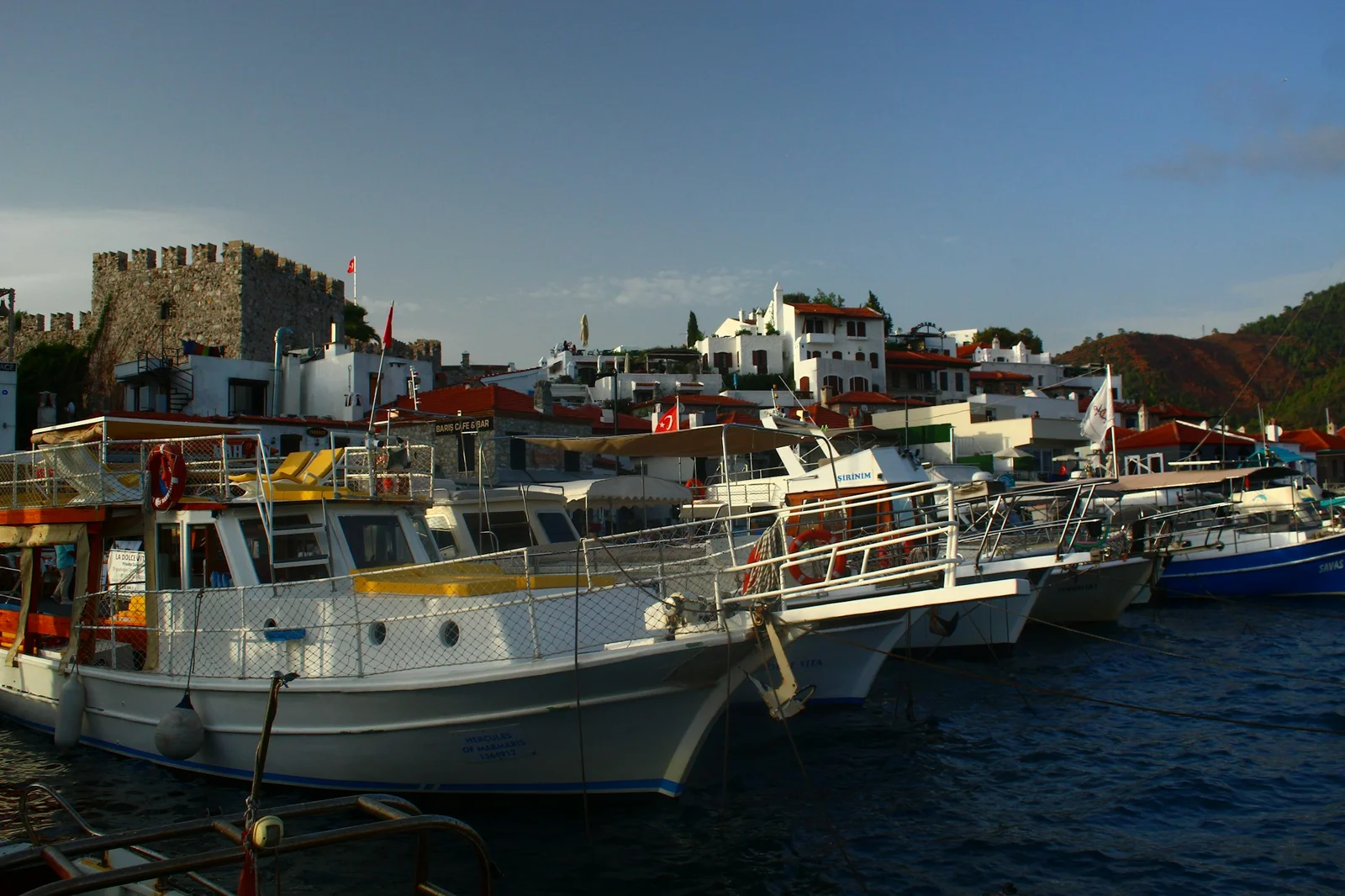 Marmaris Castle above excursion boats in the harbour