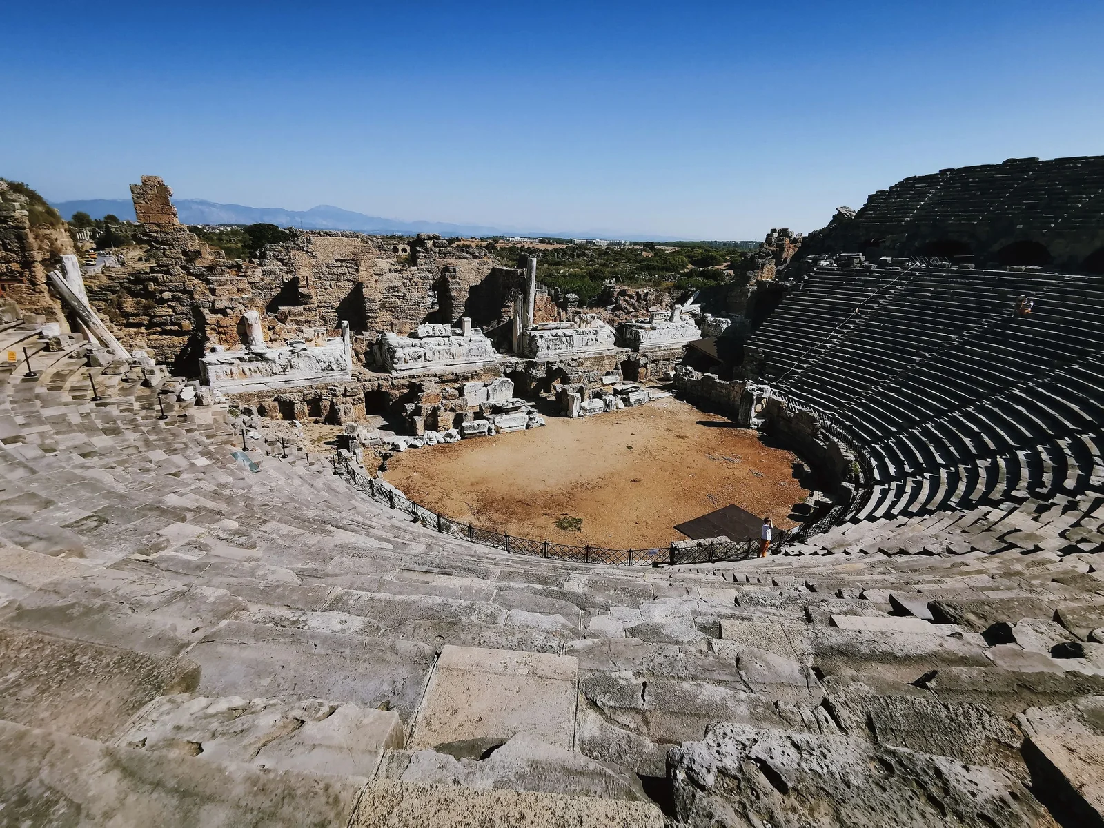Interior of the ancient Roman theatre in Side, Turkey
