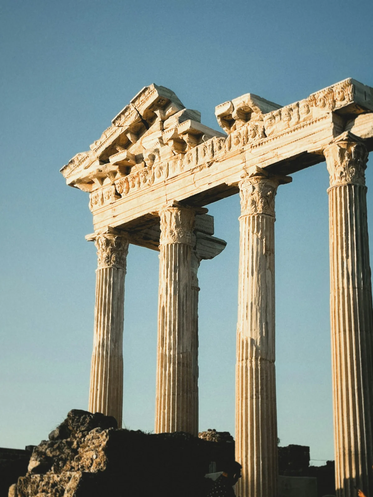 Corinthian columns of the Temple of Apollo in Side, Manavgat