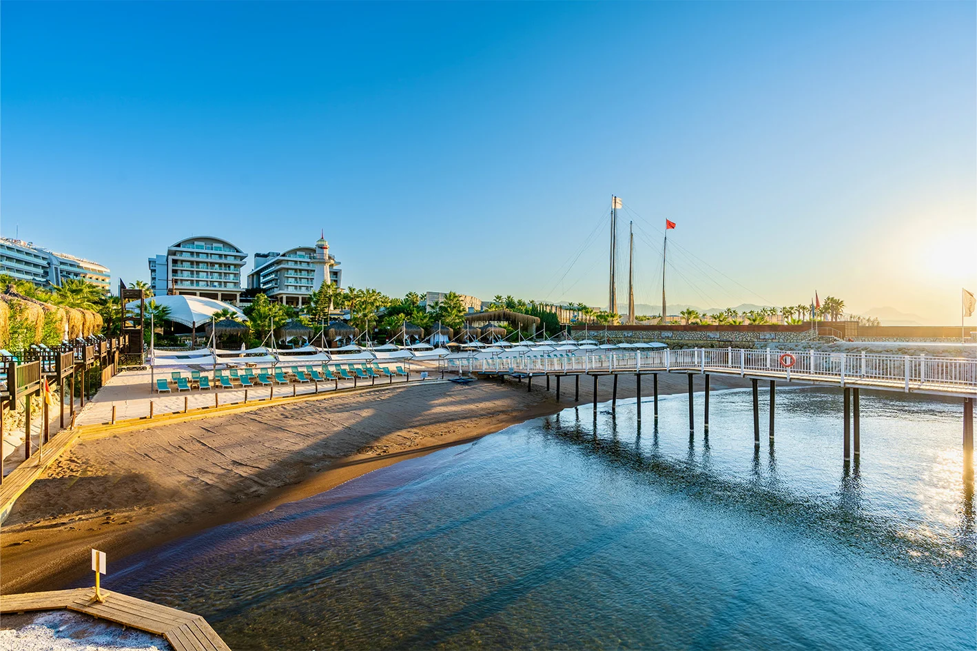 Sandy cove and seaside resort on the Türkler coast